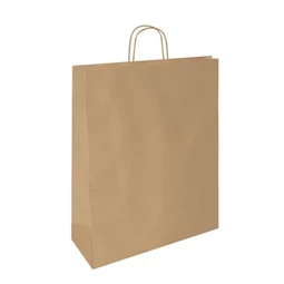 Papírtáska sodrott füles 31x11x42cm natúr, FOLIA