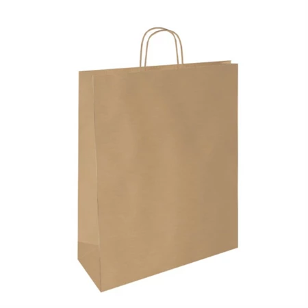 Papírtáska sodrott füles 31x11x42cm natúr, FOLIA