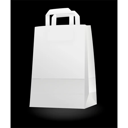 Papírtáska szalagfüles 22x28x10cm fehér