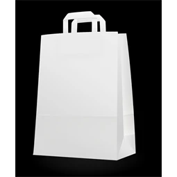 Papírtáska szalagfüles 26x35x12 fehér
