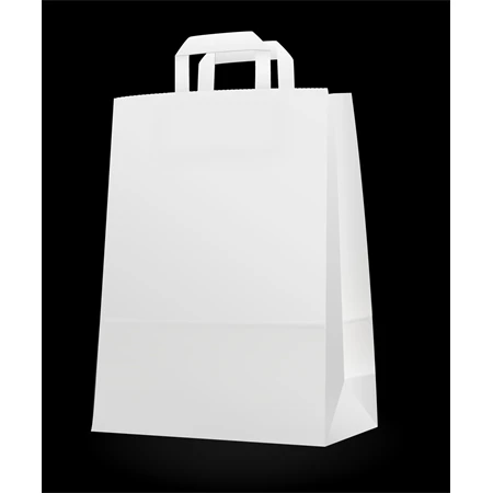 Papírtáska szalagfüles 26x35x12 fehér