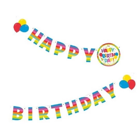Girland HERLITZ Happy Birthday felirat 200cm színes