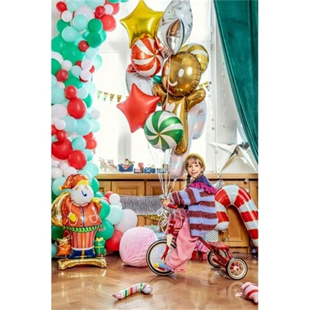 Partyf üggöny csillag műanyag 100x245cm ezüst színű