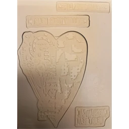 Pecsételő készlet gumi 15x20cm, vegyes steampunk szív