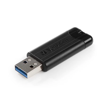 Pendrive, 128GB, USB 3.0, VERBATIM Pinstripe, fekete