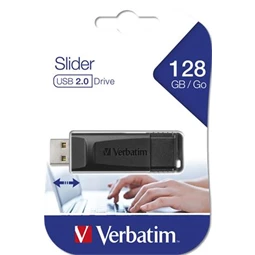 Pendrive 128GB VERBATIM USB 2.0 Slider, fekete