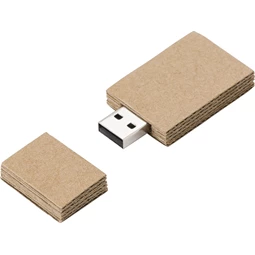 Pendrive, 16GB, karton pendrive újrahasznosított szögletes, natúr karton dobozban