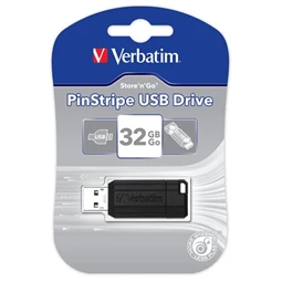 Pendrive 32 GB VERBATIM Pin Stripe 10/4 MB/sec, fekete