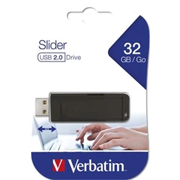 Pendrive 32 GB VERBATIM Slider USB2.0, fekete