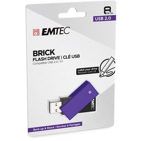 Pendrive 8 GB, USB 2.0, EMTEC "C350 Brick", lila