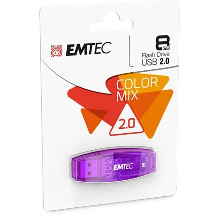 Pendrive, 8 GB, USB 2.0, EMTEC "C410 Color", lila