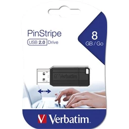 Pendrive 8 GB VERBATIM Pin Stripe 10/4 MB/sec, fekete