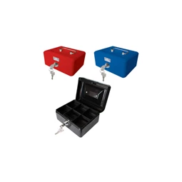 Pénzkazetta kulcsos 15,2x11,5x8cm piros