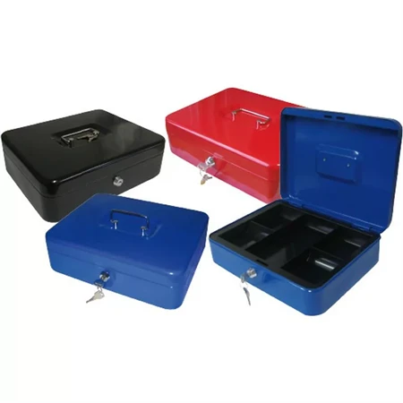 Pénzkazetta kulcsos 30x24x9cm piros