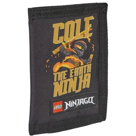 Pénztárca LEGO "Ninjago Cole" tépőzáras, fekete-mintás