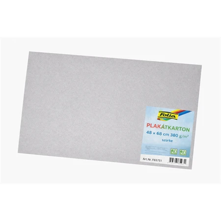 Plakátkarton FOLIA 48x68cm 380gr szürke erős, prémium minőségű karton