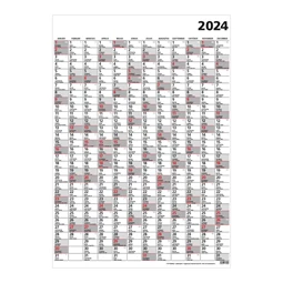 Plakátnaptár 2024 TOPTIMER Terminus T102, egyoldalas, B/2 méret