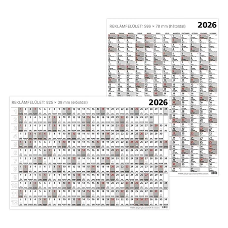 Plakátnaptár 2026 TOPTIMER Terminus T100 kétoldalas B/1 méret