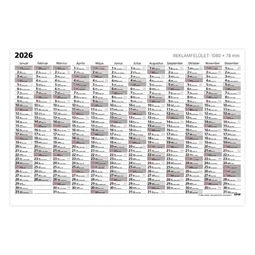 Plakátnaptár 2026 TOPTIMER Terminus T101 egyoldalas A/0 méret