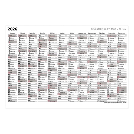 Plakátnaptár 2026 TOPTIMER Terminus T101 egyoldalas A/0 méret