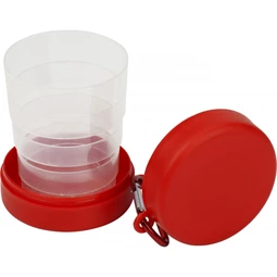 Pohár összecsukható túrapohár 220ml, 5x6,5cm piros, BPA-mentes műanyag