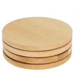 Poháralátét bambuszból, natúr 10x10cm 4db/csomag