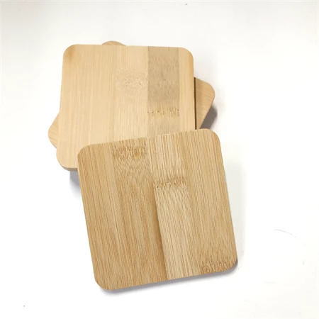 Poháralátét bambuszból, natúr 10x10cm 4db/csomag