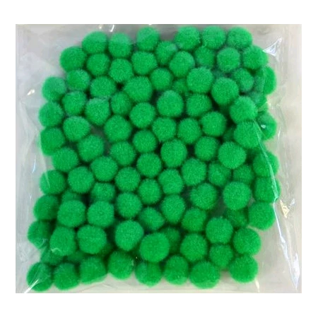 Pompon 10mm, zöld, 100db/csomag
