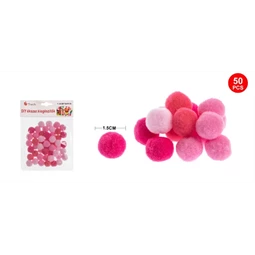 Pompon 15mm vegyes rózsaszín 50db/csomag
