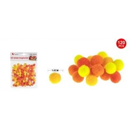 Pompon 15mm vegyes sárga 120db/csomag