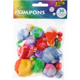 Pompon 1-5cm vegyes méret 30db/csomag színes