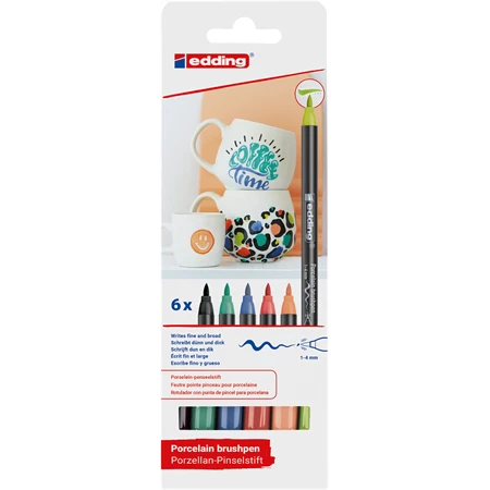 Porcelán filc készlet 6db-os EDDING 4200 vivid színek