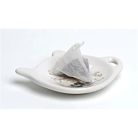 Porcelán teafilter tartó, levendula mintás, 10x9x2 cm