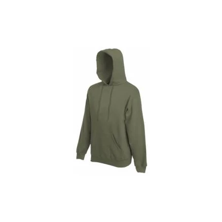 Pulóver férfi, kapucnis Fruit of the Loom Hooded Sweat 2XL olive