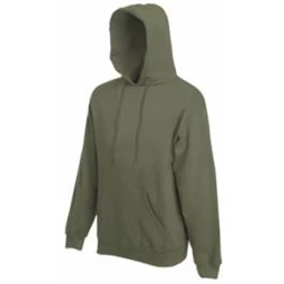 Pulóver férfi, kapucnis Fruit of the Loom Hooded Sweat 2XL olive