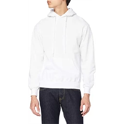 Pulóver férfi, kapucnis Fruit of the Loom Hooded Sweat L fehér