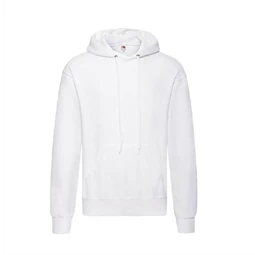 Pulóver férfi, kapucnis Fruit of the Loom Hooded Sweat L fehér