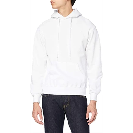 Pulóver férfi, kapucnis Fruit of the Loom Hooded Sweat L fehér