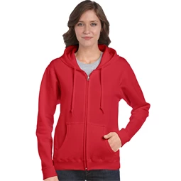 Pulóver női, cipzáros Gildan Ladies Full Zip M piros