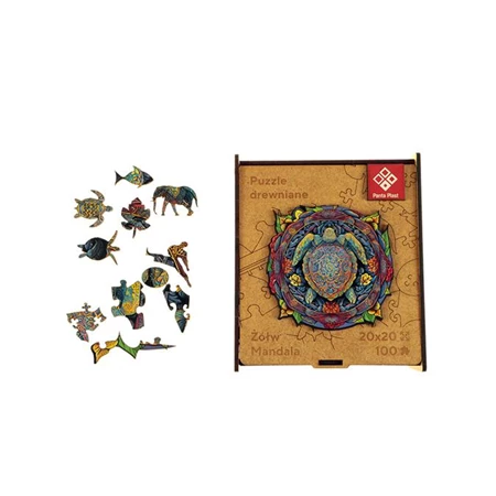 Puzzle, fa A/4 100 darabos, PANTA PLAST Mandala Turtle