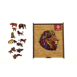 Puzzle, fa A/4 90 darabos, PANTA PLAST Mosaic Lion