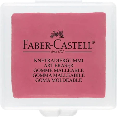 Radír Faber-Castell gyurmaradír, műanyag dobozban, vegyes színben sárga, piros, kék 1db