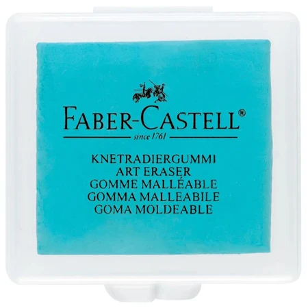 Radír Faber-Castell gyurmaradír, műanyag dobozban, vegyes színben türkiz, kék, szeder 1db