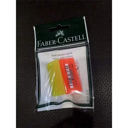 Radír Faber-Castell ceruzavég háromszögletű 2db/csomag neon vegyes színek