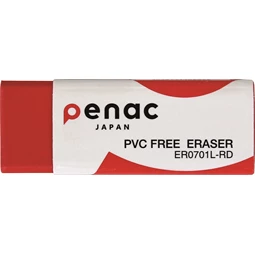 Radír PENAC 59 x 21 x 10 mm piros, Latex-, PVC- és ftalát-mentes