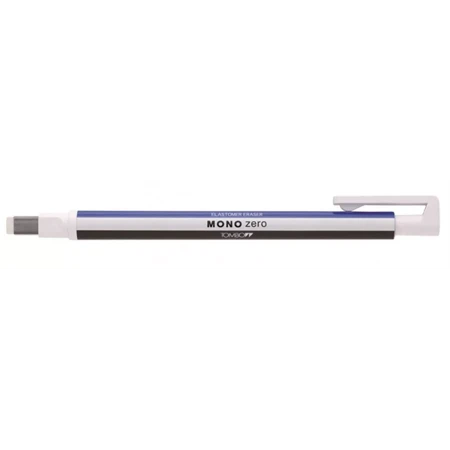 Radír Tombow Mono Zero kék-fehér, tégla alakú radírbetéttel 2,5x5mm