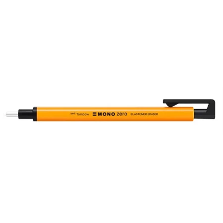 Radír Tombow Mono Zero neon narancs, kör alakú radírbetéttel 2,3mm
