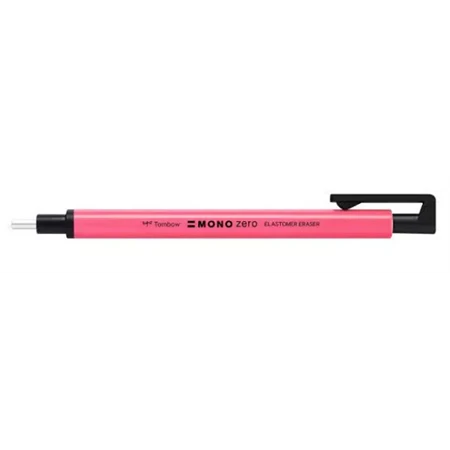 Radír Tombow Mono Zero neon pink, kör alakú radírbetéttel 2,3mm