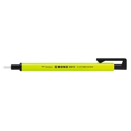 Radír Tombow Mono Zero neon sárga, kör alakú radírbetéttel 2,3mm