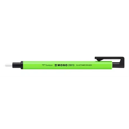 Radír Tombow Mono Zero neon zöld, kör alakú radírbetéttel 2,3mm